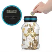 Digital Piggy Bank Counter Automatic Coin Counting Jar Piggy Bank Coin Savings Bank Container with LCD Display Large Capacity (1.8L)