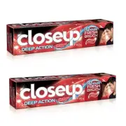 2 x Close Up Ever fresh toothpaste 150g Triple fresh Formula Red Hot Deep Action