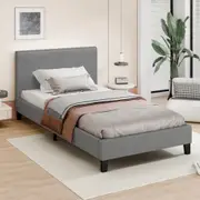 ALFORDSON Bed Frame Single Size Mattress Base Fabric Grey