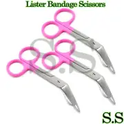 3 Lister Bandage Nurse Scissors - Color Handles(Pink)