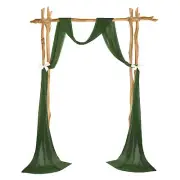 Wedding Arch Drape Fabric, 2 Panels 30INx20FT Chiffon Drapery Curtains, Green