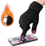 [Minicoco] Women Gloves Winter Warm Knitted Thermal Gloves Touchscreen Gloves Ladies Gloves Winter Gloves for Outdoor Cycling Running Hunting Climbing