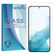 [2 Pack] Samsung Galaxy S22 5G (6.1") Tempered Glass Crystal Clear Premium 9H HD Screen Protector by MEZON – Case Friendly, Shock Absorption (S22, 9H)