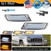 Clear Switchback LED Dynamic Signal Blinker Corner Lights For 05-07 Jeep Liberty (for: Jeep)