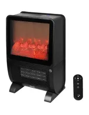 [Spector] Electric Portable 2000W 3D Fire Fast Heating with Remote Touch Timer in Black