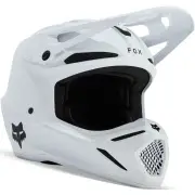 V3 Solid White Youth Motocross Helmet