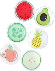 PLAFOPE 6pcs Fruit Eye Patch Lemons Pineapple Summer Eye Patches Eye Pads Round Eye Patches Sleeping Eye Pad Eye Fatigue Relief Patches Ice Eye Mask Cool Eye Pad Watermelon Care Package