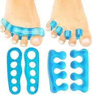 Toe Stretchers (4 Pieces) - Silicone Gel Separators - Therapeutic Spa Spreaders for Plantar Fasciitis, Bunions, Overlapping Hammer Toe Spacers - Metatarsal Yoga Cushion
