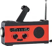 NOAA Weather Radio,Flashlight Hand Crank Solar Power | NOAA/WB/AM, USB Rechargeable, 2000mAh Power Bank, 3 Lighting Modes for Hiking, Camping, Reading, Outdoor Gyouza