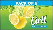 Liril Lemon & Tea Tree Natural Bathing Soap for Body 125 g (Combo Pack of 6) Refreshing Bath Soap Bar for Men & Women - Sulphate Free, Paraben Free