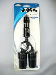 TWIN DOUBLE CIGARETTE SOCKET ADAPTER 12V POWER PLUG WITH LED CAR/BOAT/RV/TRUCK