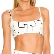 WeWoreWhat Cami Bra Top Scribbles in Off White Multi Size Small NWT
