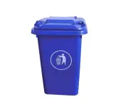 60l Plastic Wheelie Storage Bins Kids Toy Storage Bin - Blue