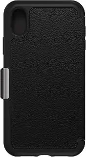 OtterBox Strada Case for iPhone XR, Shockproof, Drop Proof, Premium Leather Protective Folio with Two Card Holders, 3X Tested to Military Standard, Black