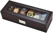 Watch Jewelry Storage Box,Watch Organizer, 6 Slot PU Storage Case, Gifts Birthday Gifts for Men and Women FANDIAO