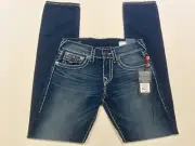 TRUE RELIGION GENO WITH FLAPS SUPER-T MEN JEAN ULTRA INDIGO 100082 NWT 40W $369