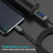 USB 3.0 8 Pin Fast Charge Cable For iphone ipad W/ Volt and Amp LCD Display.