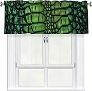 LHBWCVN Alligator Skin Valances for Windows, Rod Pocket Window Treatment Drapes Farmhouse Kitchen Curtains Short Blackout Window Curtains for Living Room Bedroom Decor 54x18 Inch
