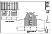16'X20'- 20'X16' GAMBREL ROOF SHED SHOP GARAGE PLAN 17-1620-GMB-7
