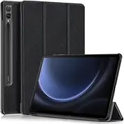 Kepuch Custer Case Compatible for Samsung Galaxy Tab S10+ 12.4" X820 X826B / S9 FE+ X610 X616 / S9+ X810 X816B X818U,Ultra-Thin PU-Leather Hard Shell Cover - Black