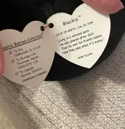RARE Ty Beanie Baby Blackie - Tush Tag 1993, Hang Tag 1994 - EXCELLENT CONDITION
