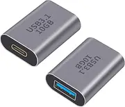 USB A to USB C Adapter, 2Pack USB C to USB 3.1 Adapter, 10Gbps USB A Female to USB C Female Converter Bi-Directional (USB 3.1 Type C Gen2) Compatible with iPhone, MacBook Pro, Laptop