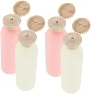HOOTNEE 4pcs Refillable Travel Bottles Lightweight Empty Shampoo and Lotion Containers with Flip Cap for Body Wash and Toiletries The Go Gender Neutral Pe Material