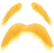 Holibanna Yellow Mustache and Eyebrows Fake Beard for Kid Adult Cosplay Halloween Carnival Party Novelty Costume Facial Hair