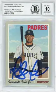 Fernando Tatis Jr. Padres Signed 2019 Topps Heritage RC BGS 10 Card - Topps