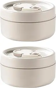 2 Pcs Portable Lunch Container, Stainless Steel Thermal Bento Box Aldults Lunch Box for Food, Keep Warm Insulated Separate Food Container with Thermal Bag, Microwave Safe