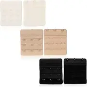 [Jomico Pty Ltd] JOMICO Bra Extender (3 Pack) 3 Hook - Includes Beige, Black and White Strap Band Extensions - Soft Nylon, Sturdy Metal Hooks - Ideal for Pregnant Women and in Between Bra Sizes