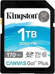 Kingston Canvas Go! Plus SD Cards 1TB SDXC 170R C10 UHS-I U3 V30