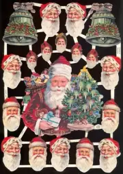 VICTORIAN SANTA DIE CUT PAPER SCRAPS ef7220 GERMANY