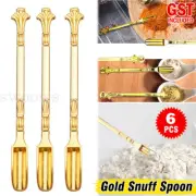 6X Mini Powder Ladle Scoop Mini Spoon Spatula Metal Shovel Gold Color Spoon