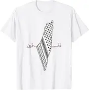 [VidiAmazing] Keffiyeh Palestine Map Arabic Scarf Shemagh Palestinian Flag T-Shirt ds2136 T-Shirt