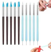 Flexible Clay Sculpture Tools - Professional Silicone Tip Paint Pens Brushes | Soft Crafts Modeling Supply for Nails, Blending, Drawing, Styling