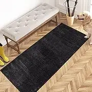 PURRUGS Dirt Trapper Door Mat 60 x 150 cm, Non-Slip Machine Washable Entry Rug, Dog Door Mat, Super Absorbent Welcome Mat for Front Door, Back Door, Hallway, Muddy Wet Shoes and Paws, Charcoal