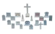 Woodland Scenics D201 HO Assorted Tombstones (20) Train Scenery