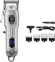 Digital Display High-Power Barber Home Electric Oil Head Clippers Professional S ling Silver