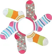 [CriCri Socks] 6 Pairs Girls Socks Made in Italy Fresh Cotton Lightweight and Breathable, Combination 1, 27-30