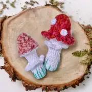 Crochet fly agaric mushrooms 2 pcs