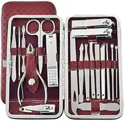 19pcs/set Pruning Nail Clippers Cutting Pliers Set Single Nail Groove Pedicure Inflammation Dead Skin Clipper Tool Home Tool,19PCS Red