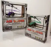 Air Victor Helicopter LOT of 2 Remote Control 2CH Infrared RC Helicopter Racing