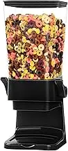 QNP Cereal Dispenser Countertop,5.5L Cereal Containers Storage Dispenser for Pantry,Dry Food Storage Rice Containers,Candy Dispenser,Snack Organizer Machine for Grains, Nuts,Oatmeal, Pet Food Black