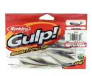 Berkley Gulp Minnow Soft Bait, 3", Pack of 12, Smelt