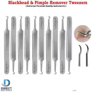 Blackhead & Pimple Remover Curved Tweezers, Acne Blemish Extractor Tool Set