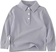 [Generic] Small Clothe Baby Boys Spring and Autumn Casual Sleeves Solid Color T Shirt 4t Plain Long Sleeve Shirt