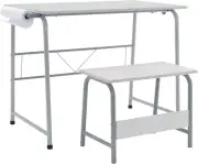 Project Center, Kids Craft Table with Bench in Gray/Spatter 55128