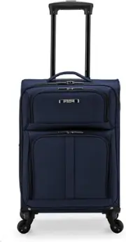 U.S. Traveler Anzio 22" Softside Expandable Spinner Luggage Carry On Navy