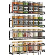 Spice Rack wall mounted 4 Pack, Space-Saving Spice Organizer for Spice Jars a...